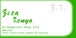 zita kenyo business card